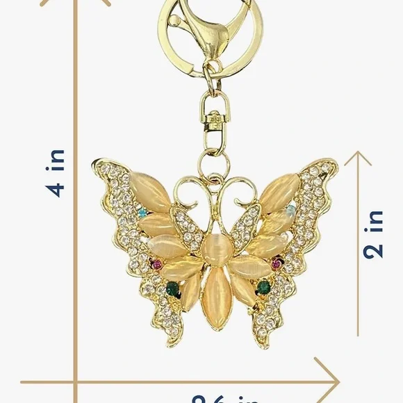 Oppalecent Butterfly purse/bag charm Keychain nwt - Picture 5 of 6